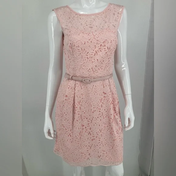 White House Black Market Pink Sheath Dress Sleeveless Bateau